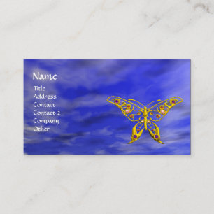 HYPER BUTTERFLY IN VIBRANT BLUE SKY BUSINESS CARD