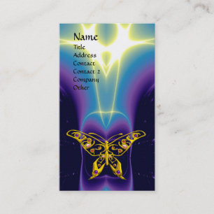 HYPER BUTTERFLY / LIGHT WAVES,Aqua Blue,Purple Business Card