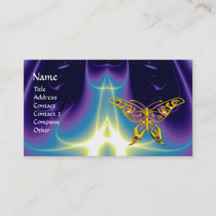 HYPER BUTTERFLY / LIGHT WAVES,Aqua Blue,Purple Business Card