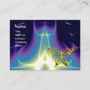 HYPER BUTTERFLY / LIGHT WAVES,Aqua Blue,Purple Business Card