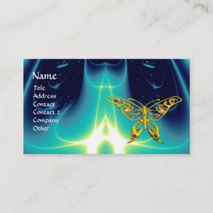 HYPER BUTTERFLY / LIGHT WAVES, Aqua Blue,Turquase Business Card