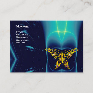 HYPER BUTTERFLY / LIGHT WAVES, Aqua Blue,Turquase Business Card