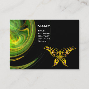 HYPER BUTTERFLY- orange green black yellow Business Card