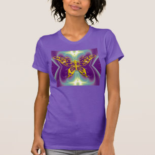 HYPER BUTTERFLY ,Purple Green Fractal Waves T-Shirt