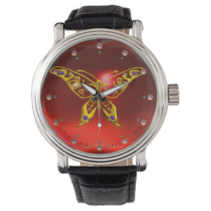 HYPER BUTTERFLY ,Red Ruby Watch