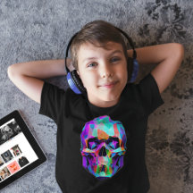 Hyper Colour Death Mask Style Kid's Black Skull 