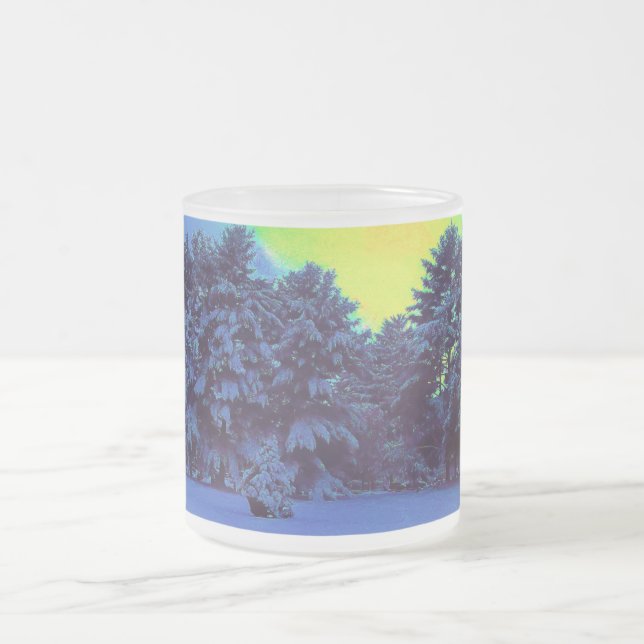 Hyper Colour Winter Frosted Glass Coffee Mug (Center)