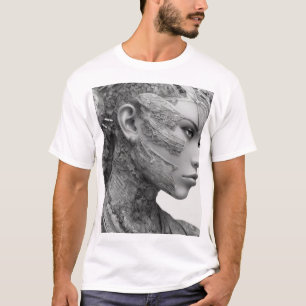 Hyper-Detailed Fine Line Dos Art – Elegant Black & T-Shirt
