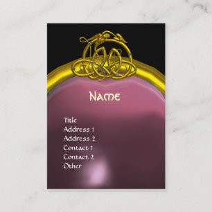 HYPER DRAGON AMETHYST MONOGRAM purple pink yellow Business Card