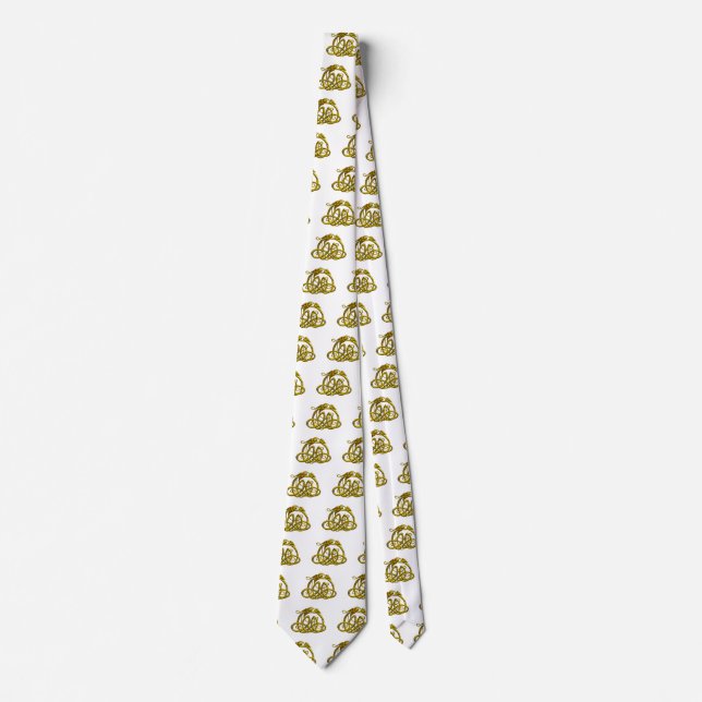 HYPER DRAGON / Gold Celtic Knots ,White Tie (Front)