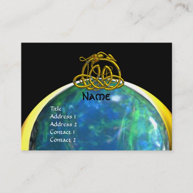 HYPER DRAGON opale yellow black green blue Business Card (Front)