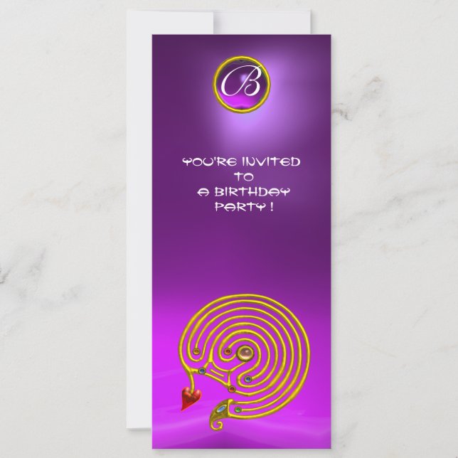 HYPER LABYRINTH,Amethyst bright  violet purple red Invitation (Front)