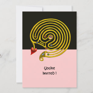 HYPER LABYRINTH , black and pink Invitation