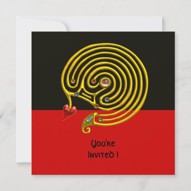 HYPER LABYRINTH , black and red Invitation (Front)