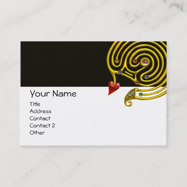 HYPER LABYRINTH, black and white Business Card (Front)