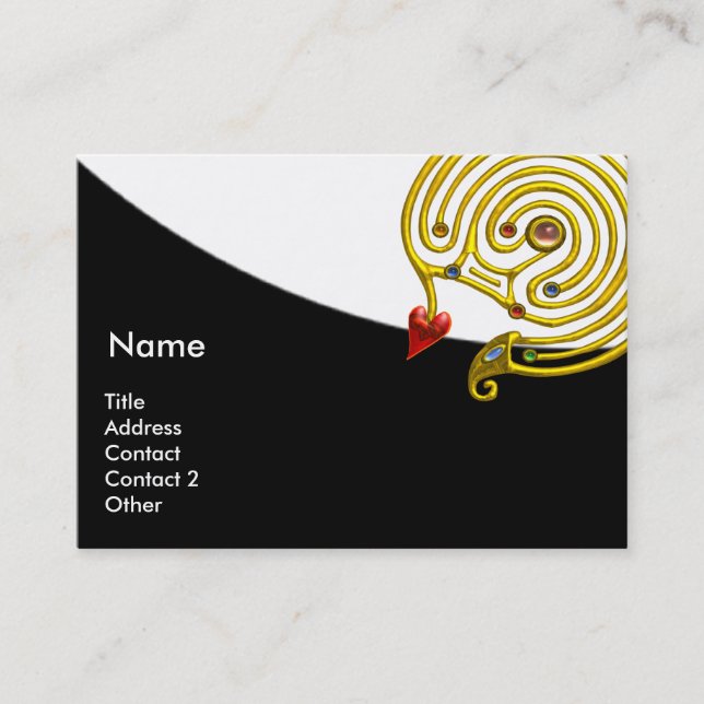 HYPER LABYRINTH , black and white red Business Card (Front)