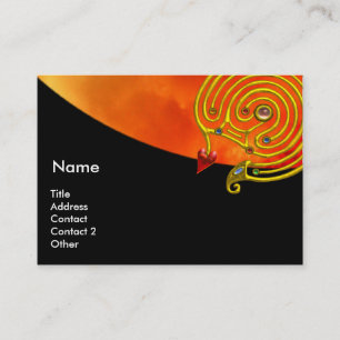 HYPER LABYRINTH , black red yellow clouds Business Card