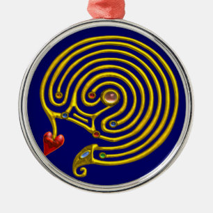 HYPER LABYRINTH blue Metal Tree Decoration