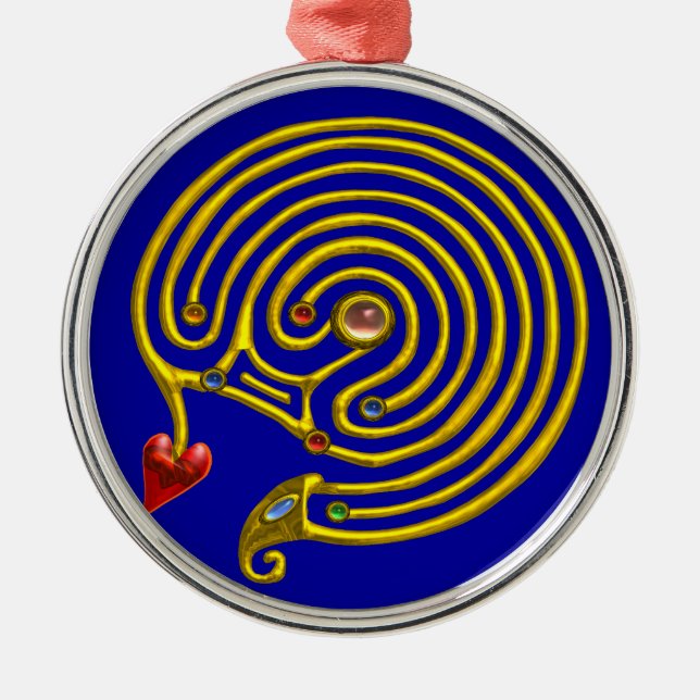 HYPER LABYRINTH blue Metal Tree Decoration (Front)