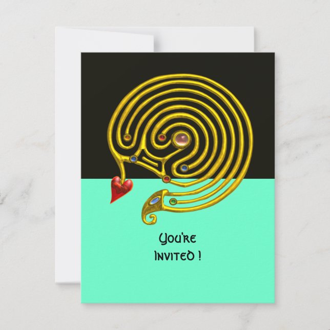 HYPER LABYRINTH rsvp, black and blue Invitation (Front)