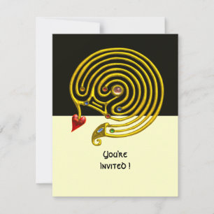 HYPER LABYRINTH rsvp, black and white Invitation