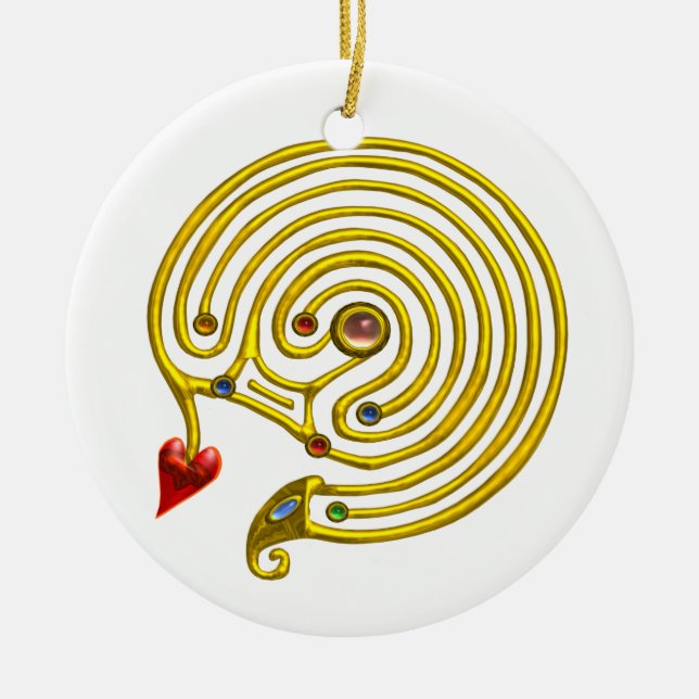 HYPER LABYRINTH white Ceramic Tree Decoration (Front)