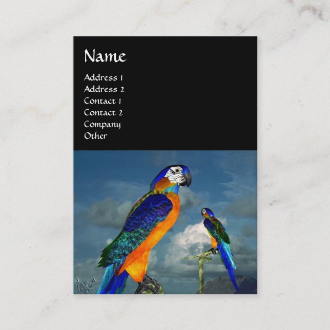 HYPER PARROTS / BLUE ARA BUSINESS CARD (Front)