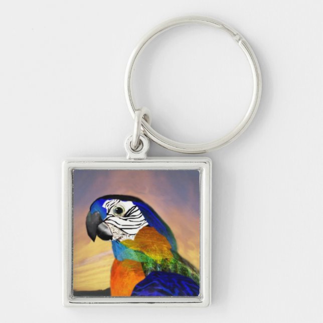 HYPER PARROTS /BLUE ARA KEY RING (Front)