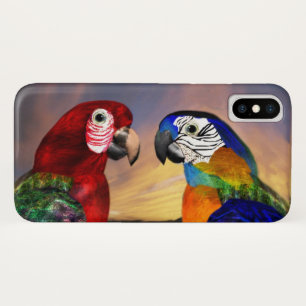 HYPER PARROTS /RED AND BLUE ARA iPhone X CASE