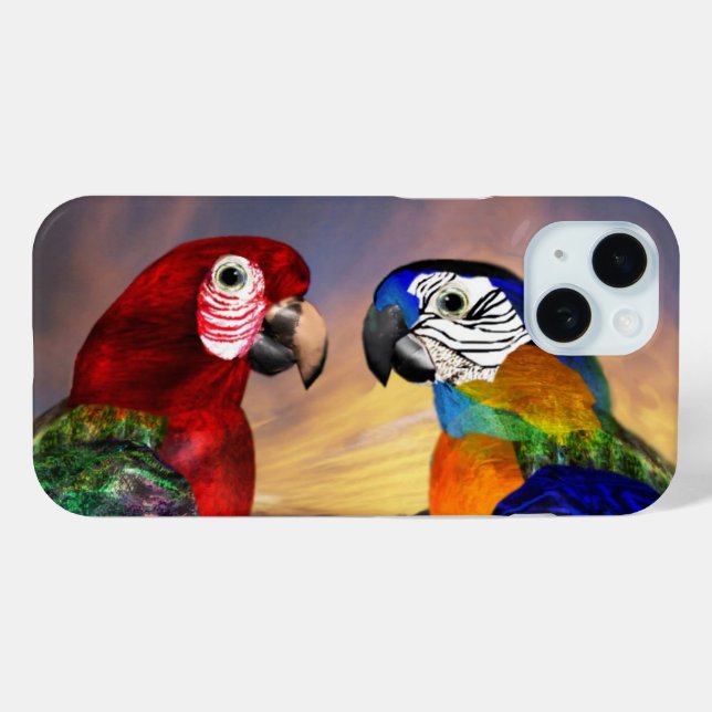 HYPER PARROTS /RED AND BLUE ARA Case-Mate iPhone CASE (Back (Horizontal))