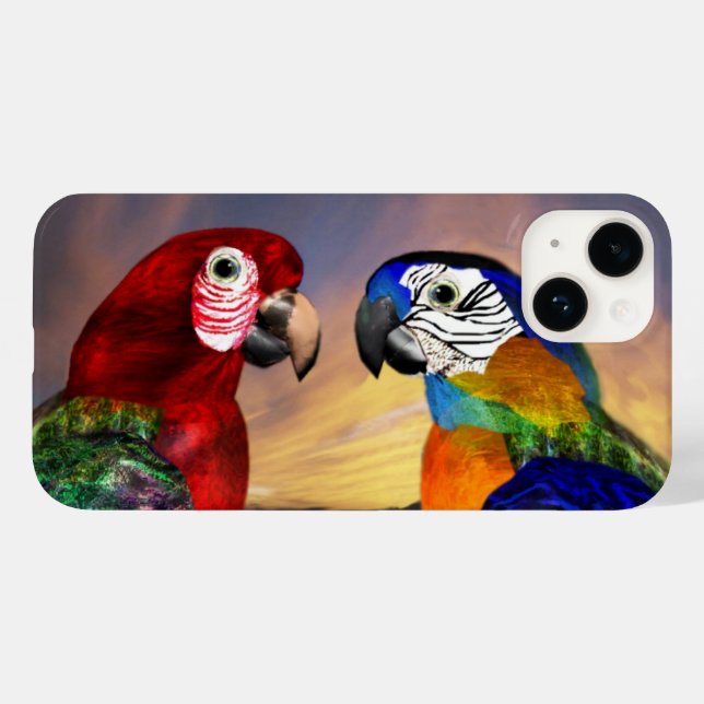HYPER PARROTS /RED AND BLUE ARA Case-Mate iPhone CASE (Back (Horizontal))