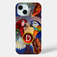 HYPER PARROTS /RED AND BLUE ARA GEMSTONE MONOGRAM