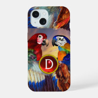 HYPER PARROTS /RED AND BLUE ARA GEMSTONE MONOGRAM