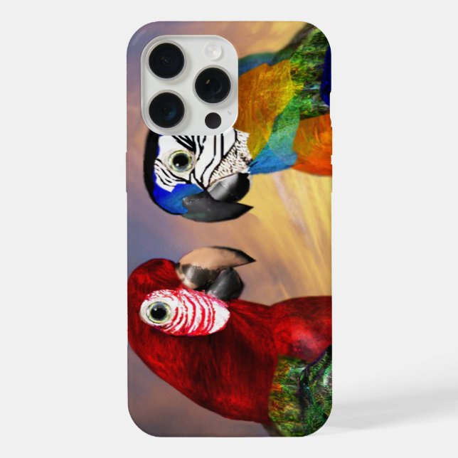 HYPER PARROTS /RED AND BLUE ARA iPhone CASE (Back)