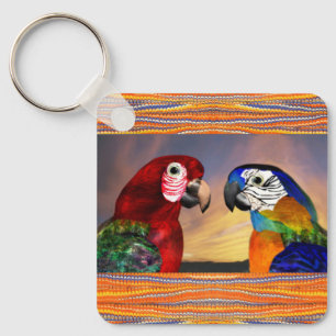 HYPER PARROTS /RED AND BLUE ARA KEY RING