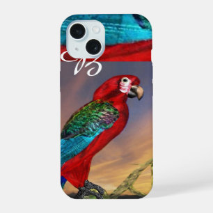 HYPER PARROTS / RED ARA MONOGRAM iPhone 15 CASE