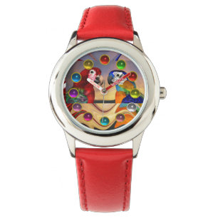 HYPER PARROTS RED,BLUE ARA ,COLORFUL REFLECTIONS WATCH