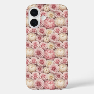 Hyper-Realistic 3D Pastel Rose & Peony iPhone 16 Case