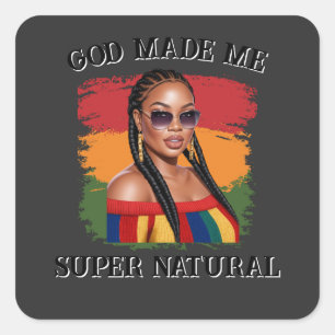 Hyper realistic curvy black  woman, black history  square sticker