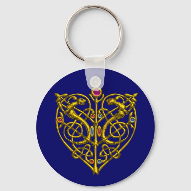 HYPER VALENTINE/ GOLD CELTIC KNOT HEART KEY RING (Front)