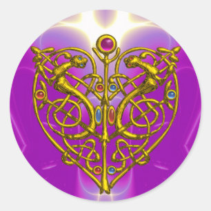 HYPER VALENTINE   Pink Fuchsia Purple Classic Round Sticker