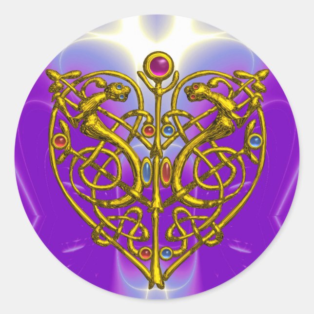 HYPER VALENTINE   Pink Fuchsia Purple Classic Round Sticker (Front)