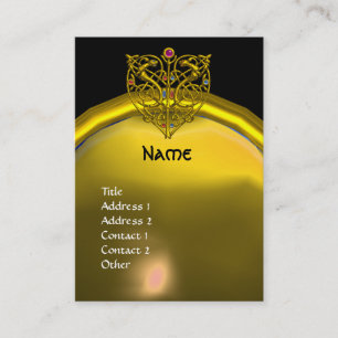 HYPER VALENTINE TOPAZ MONOGRAM yellow black Business Card