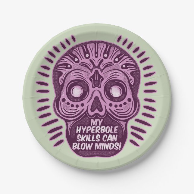 Hyperbole Funny ENGLISH LANGUAGE Paper Plate (Front)