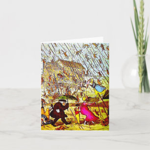 Hyperbole Raining Cats and Dogs Greeting Card