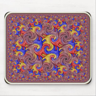 Hyperbolic Dinosaur Tessellation Mouse Mat