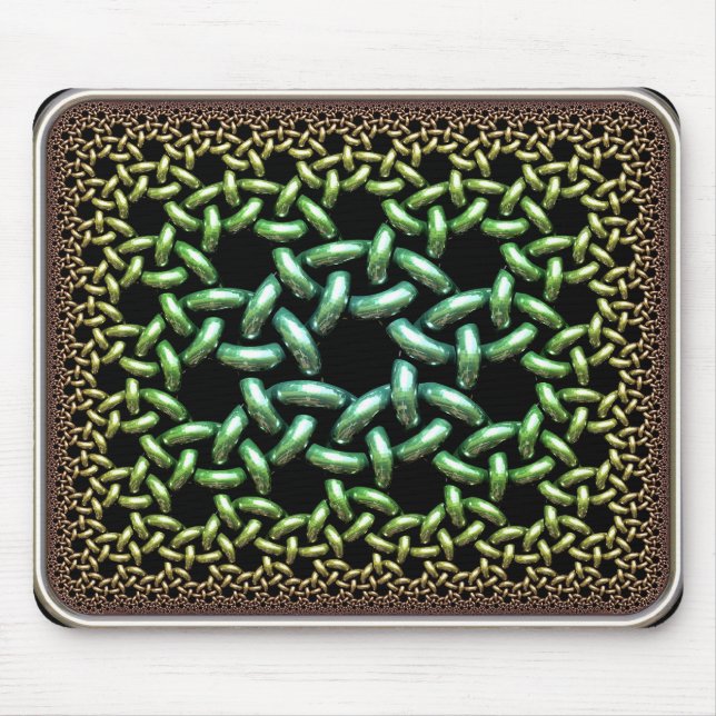 Hyperbolic Linked Rings Mouse Mat (Front)