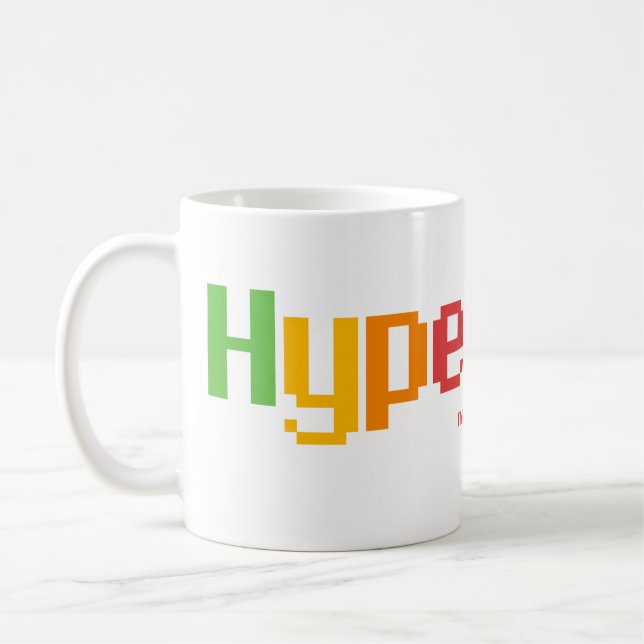 HyperCard - the mug - in the Apple rainbow colours (Left)