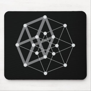hypercube dark mouse mat