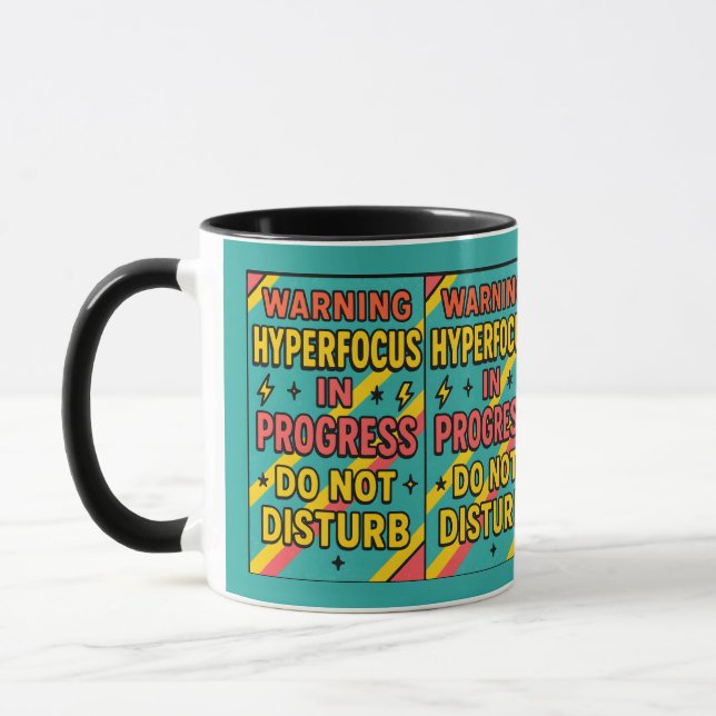 Hyperfocus in Progress Do Not Disturb ADHD Deep fo Mug (Left)